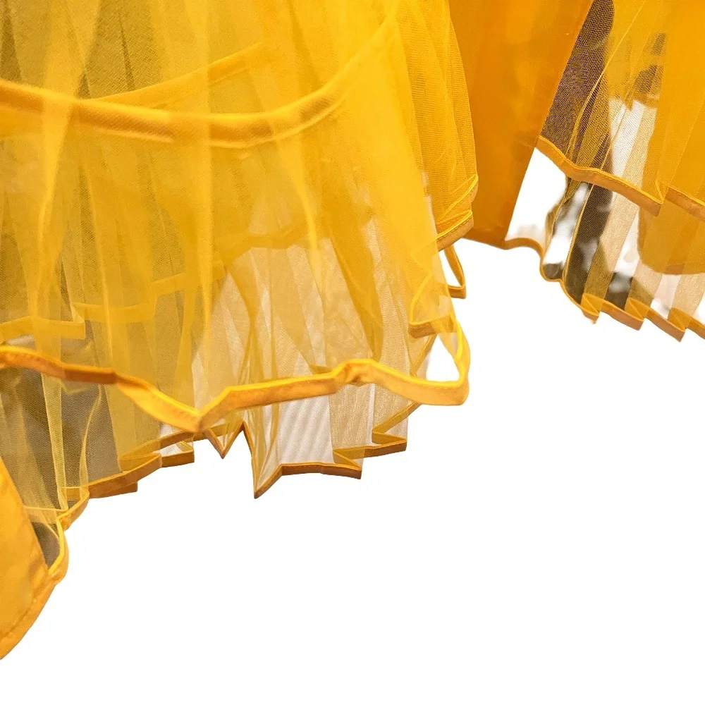 #A037   FT INC  Resort  Yellow  Sheer  Midi Shirt  dress  NWT Size  M - Picture 4 of 10